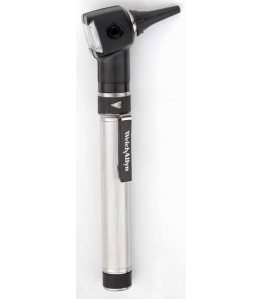 Otoscopio de bolsillo con iluminador de garganta, mango convertible, baterías y cargador de escritorio con estuche flexible